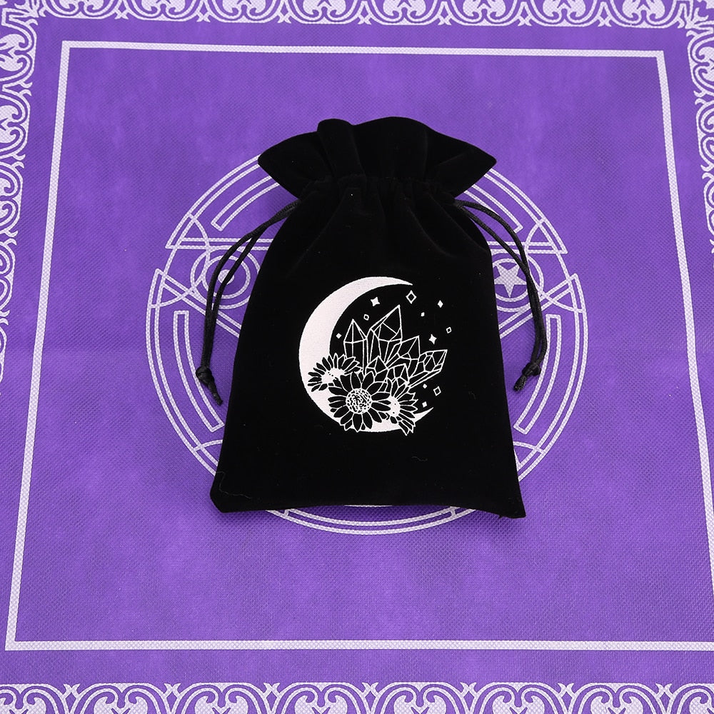 Black Velvet Moon Phase Tarots Cards Bag - The Witchy Gypsy