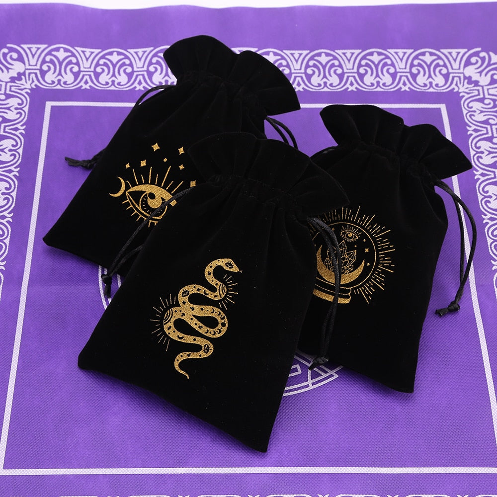 Black Velvet Moon Phase Tarots Cards Bag - The Witchy Gypsy