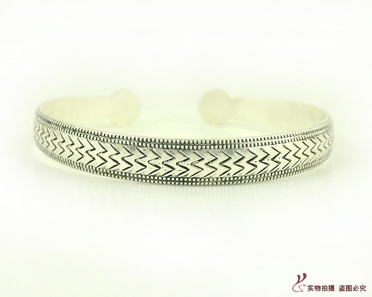 Vintage Cuff Tibetan Silver Plated Bangle - The Witchy Gypsy