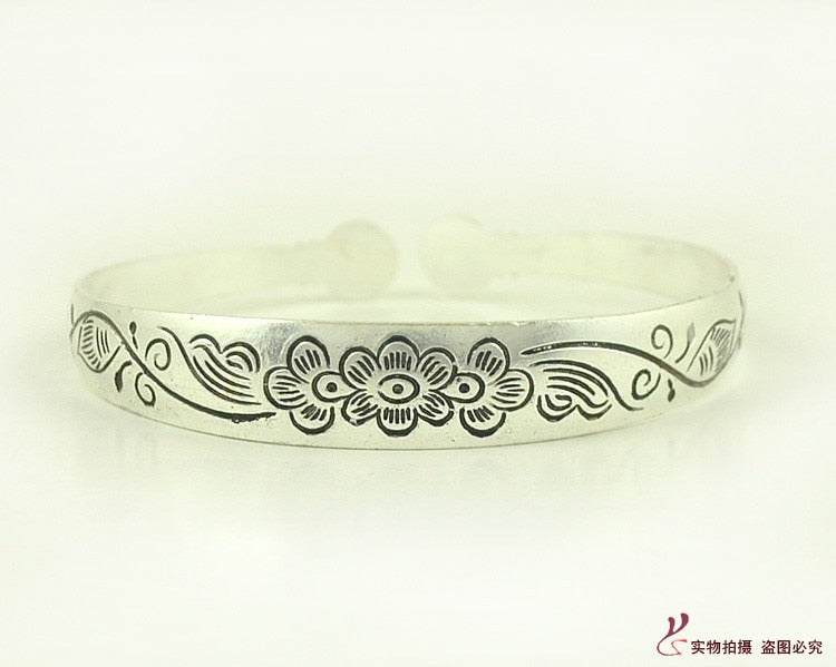 Vintage Cuff Tibetan Silver Plated Bangle - The Witchy Gypsy