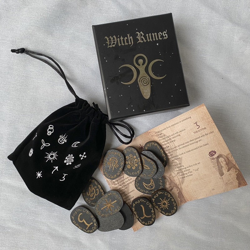 Witchcraft Wood Runes Stone & Tarot Set - The Witchy Gypsy