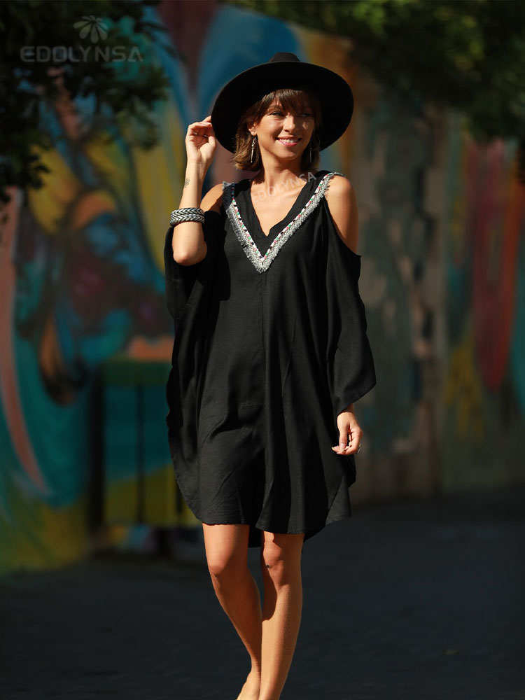 Bat Sleeve Summer Dress, Plus Size Women Beachwear, Kaftan- The Witchy Gypsy