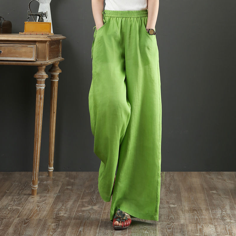 Vintage Linen Elastic Waist Wide Leg Pants - The Witchy Gypsy