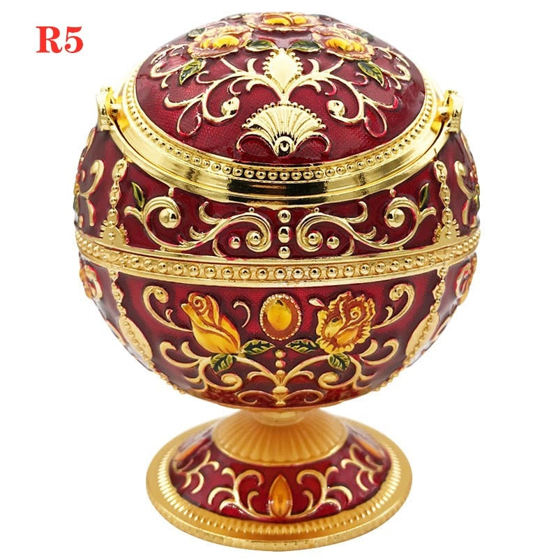 Vintage Flower Pattern Globe Ashtray - The Witchy Gypsy