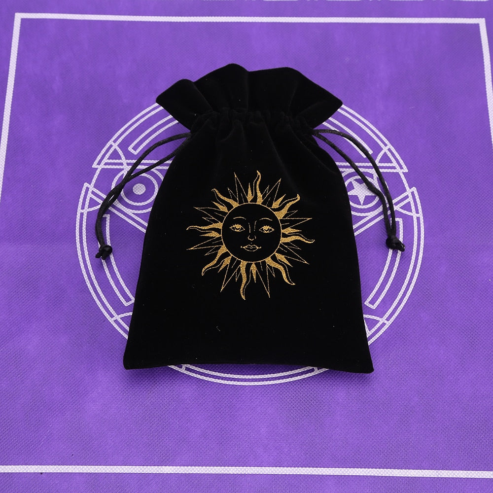 Black Velvet Moon Phase Tarots Cards Bag - The Witchy Gypsy