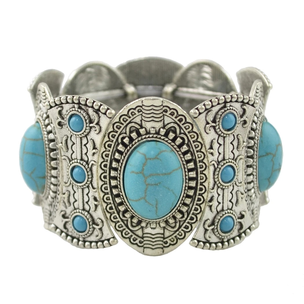 Bohemian Vintage Metal Stone Bracelet - The Witchy Gypsy