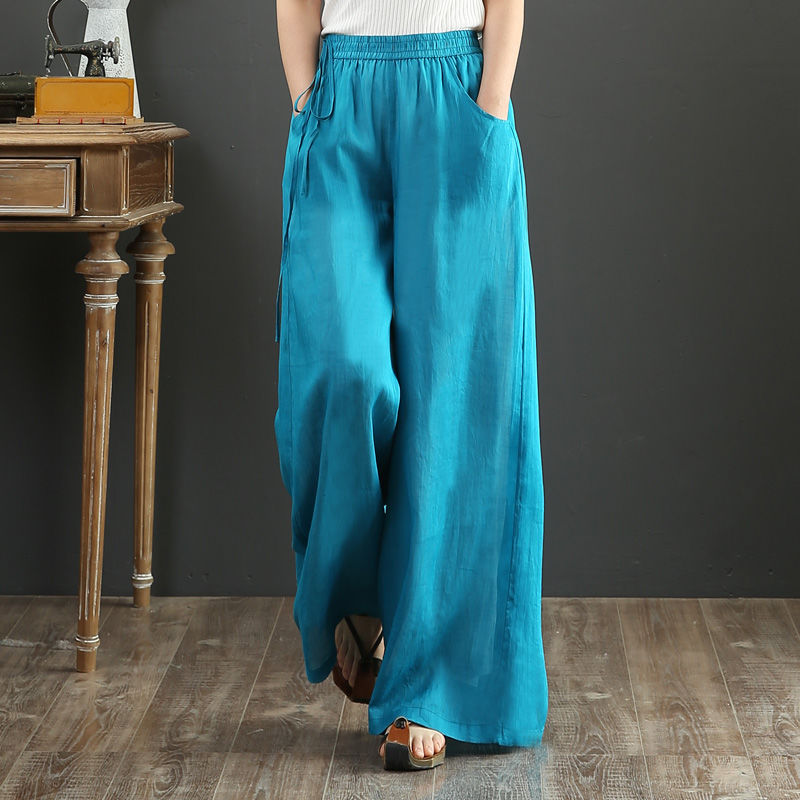 Vintage Linen Elastic Waist Wide Leg Pants - The Witchy Gypsy