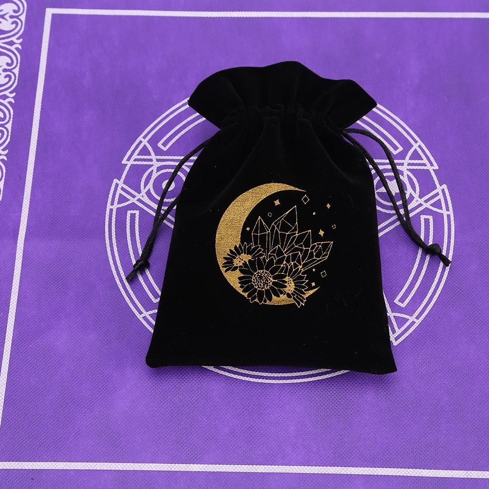 Black Velvet Moon Phase Tarots Cards Bag - The Witchy Gypsy