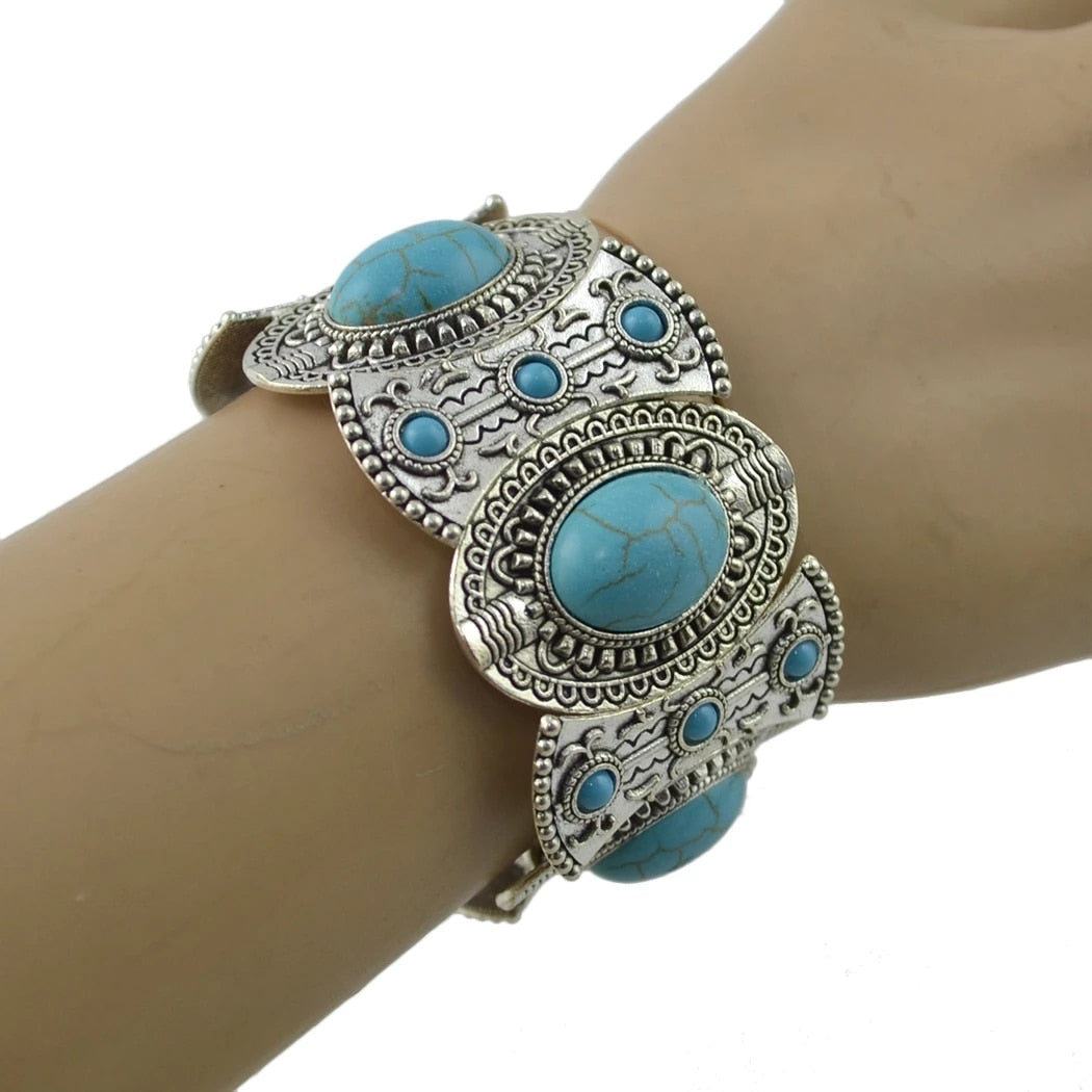 Bohemian Vintage Metal Stone Bracelet - The Witchy Gypsy