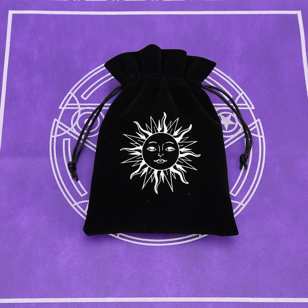 Black Velvet Moon Phase Tarots Cards Bag - The Witchy Gypsy