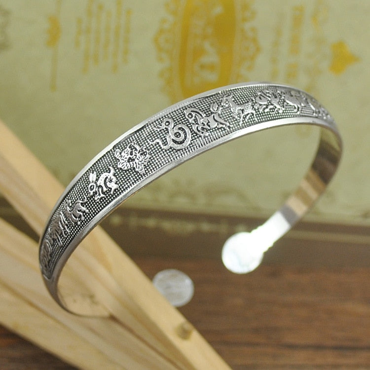 Vintage Cuff Tibetan Silver Plated Bangle - The Witchy Gypsy