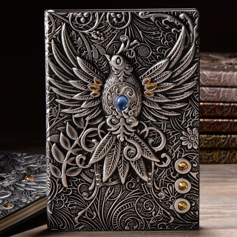 Vintage Embossed Leather Travel Diary, Book of Shadows, Witchy Journal - The Witchy Gypsy