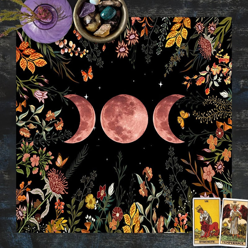 Moonlight Garden Tarot Alter Cloth - The Witchy Gypsy