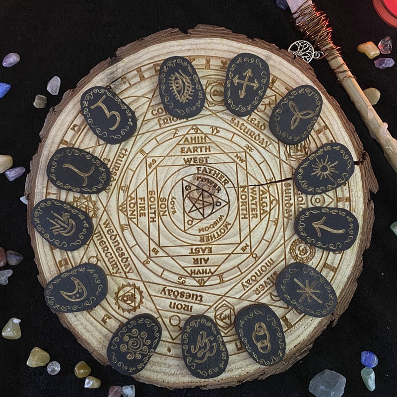 Witchcraft Wood Runes Stone & Tarot Set - The Witchy Gypsy