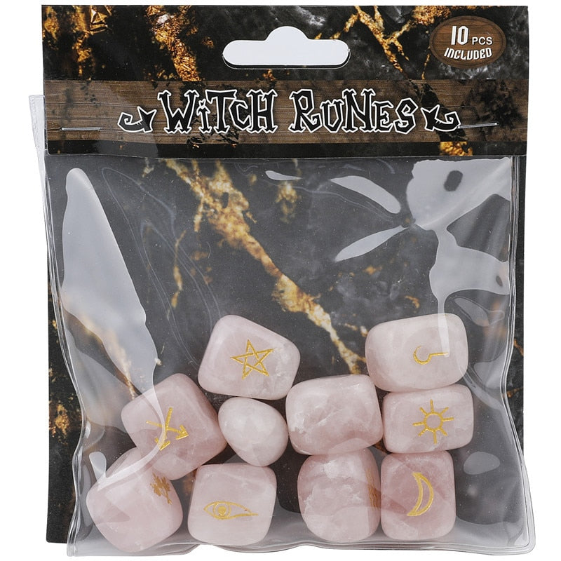 10pcs/set Pagan Runes Stones Set, Meditation accessories, Pagan giftt - The Witchy Gypsy