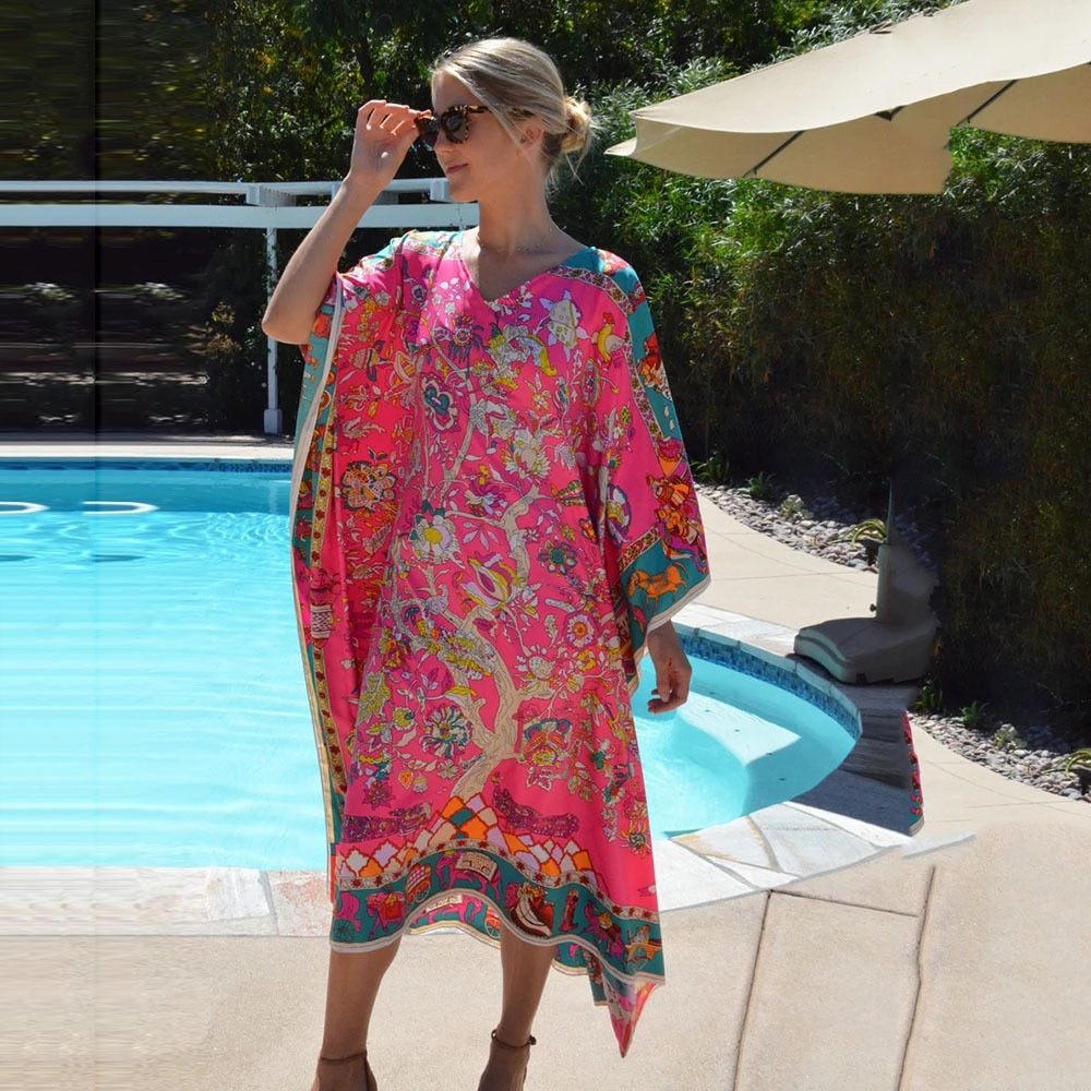 Pink Flower Beach Cover Up - The Witchy Gypsy