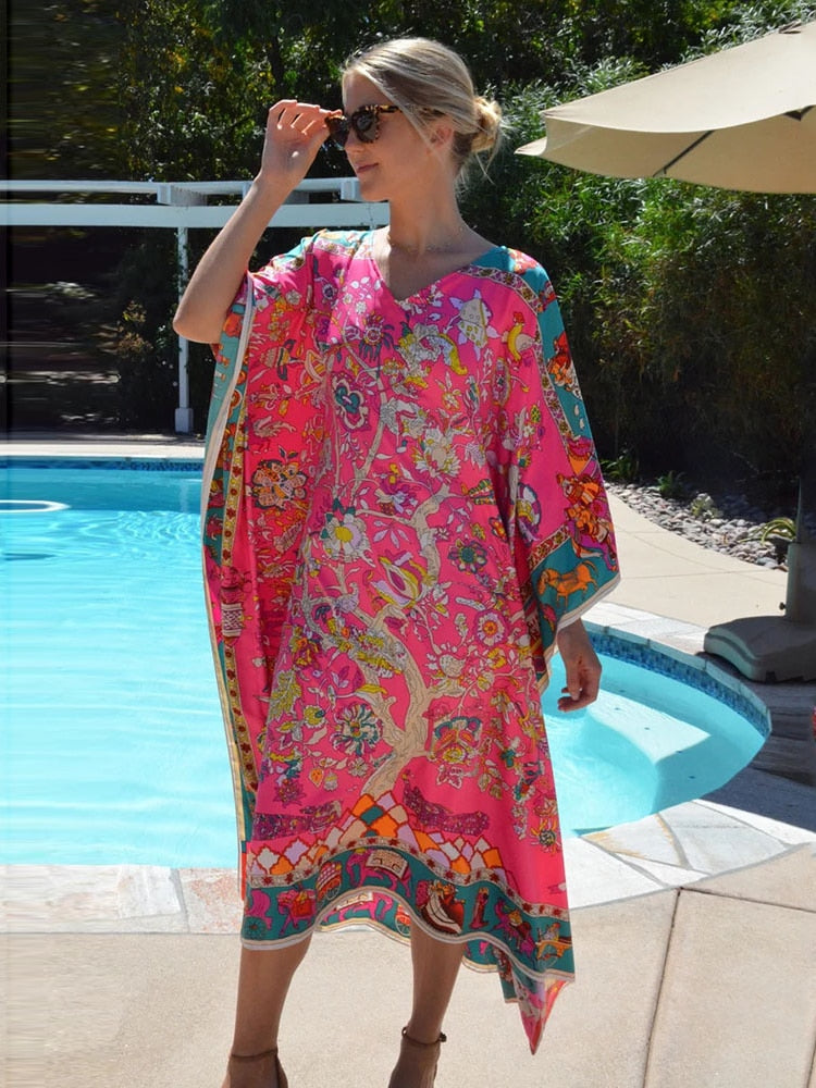 Pink Flower Beach Cover Up - The Witchy Gypsy