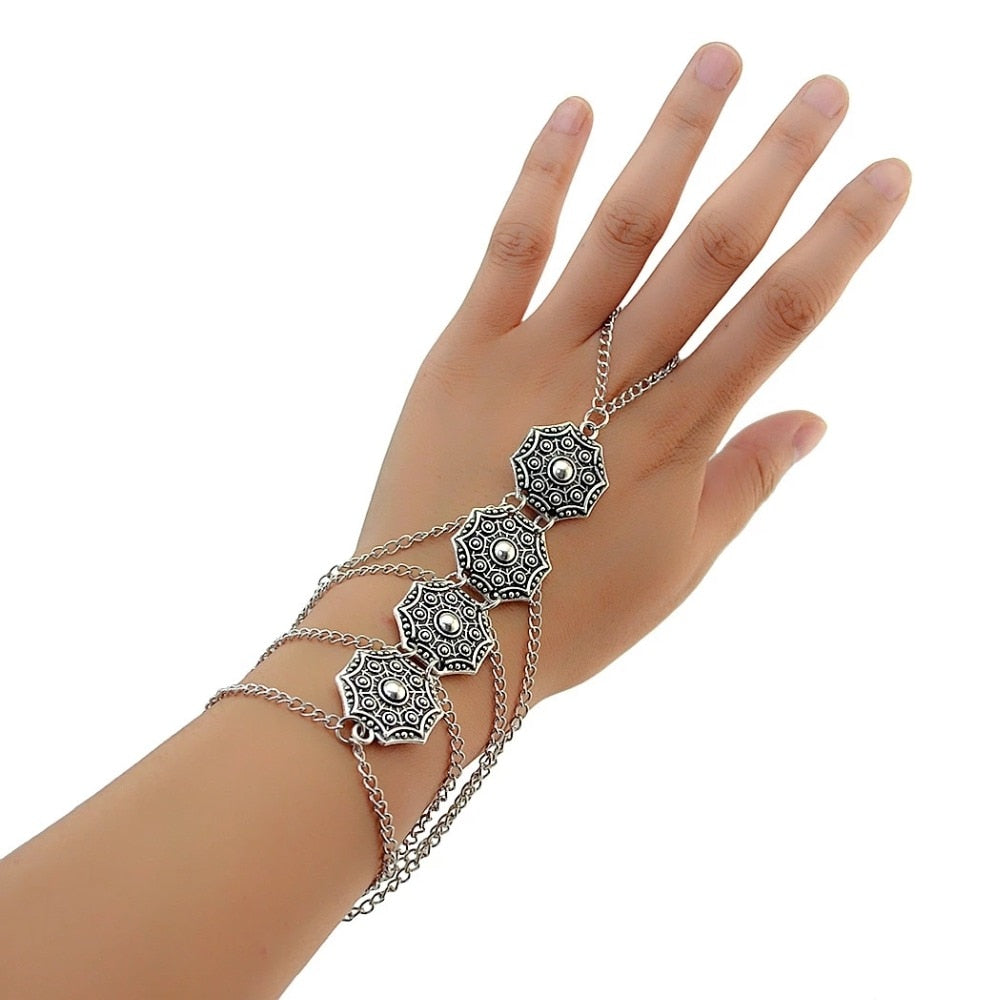 Bohemian Vintage Metal Stone Bracelet - The Witchy Gypsy