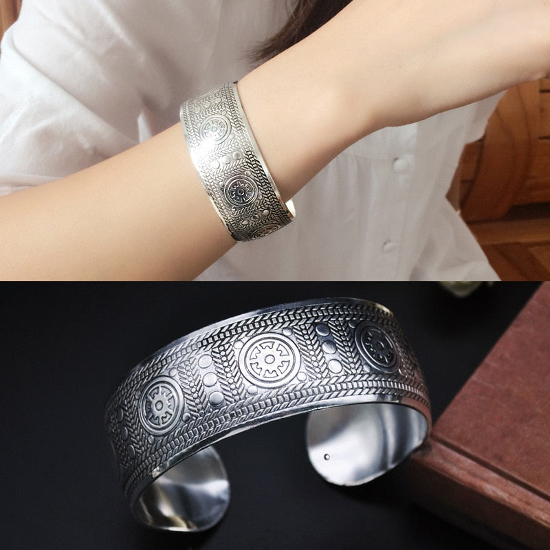 Vintage Cuff Tibetan Silver Plated Bangle - The Witchy Gypsy