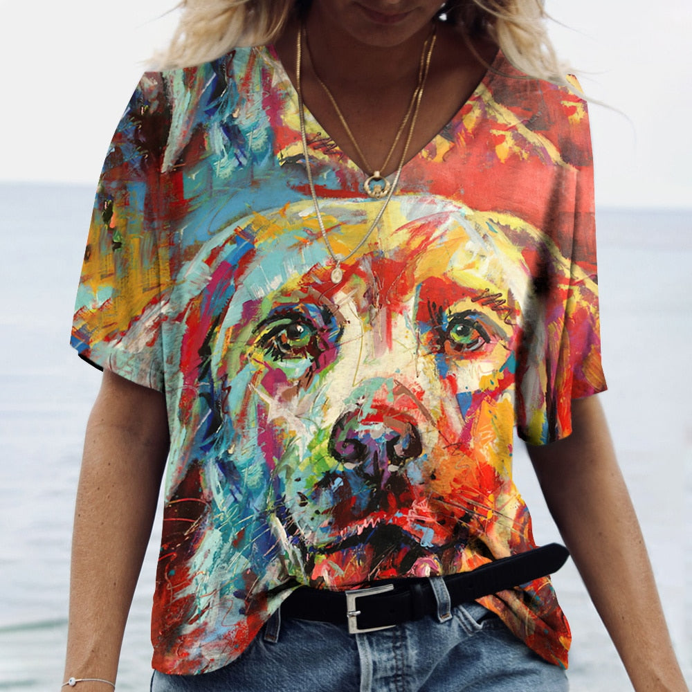 Bohemian Cute Dog Psychedelic Tshirt- The Witchy Gypsy