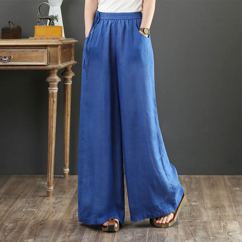 Vintage Linen Elastic Waist Wide Leg Pants - The Witchy Gypsy