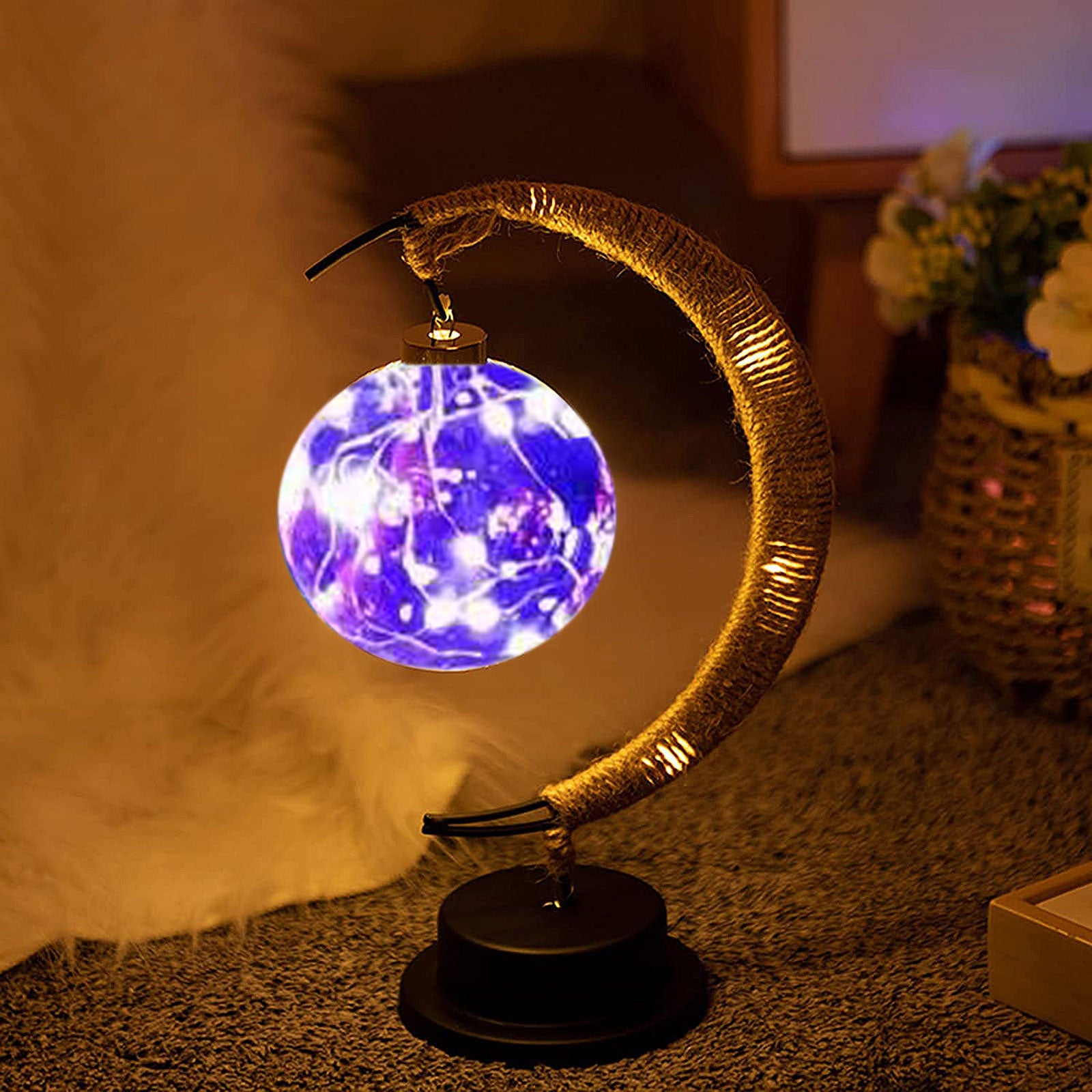 Lunar Fairy Lamp, Moon LED Night Lights with Stand, Half Moon Lamp - The Witchy Gypsy