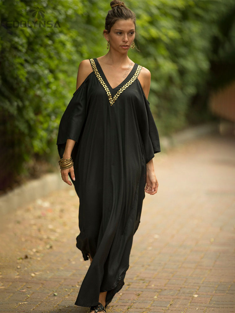 Bat Sleeve Summer Dress, Plus Size Women Beachwear, Kaftan - The Witchy Gypsy