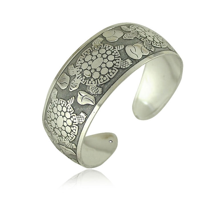 Vintage Cuff Tibetan Silver Plated Bangle - The Witchy Gypsy