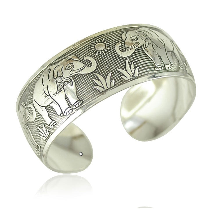 Vintage Cuff Tibetan Silver Plated Bangle - The Witchy Gypsy