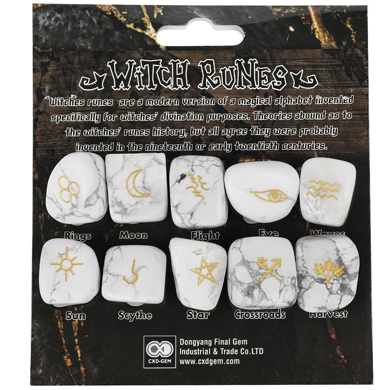 10pcs/set Pagan Runes Stones Set, Meditation accessories, Pagan gift - The Witchy Gypsy